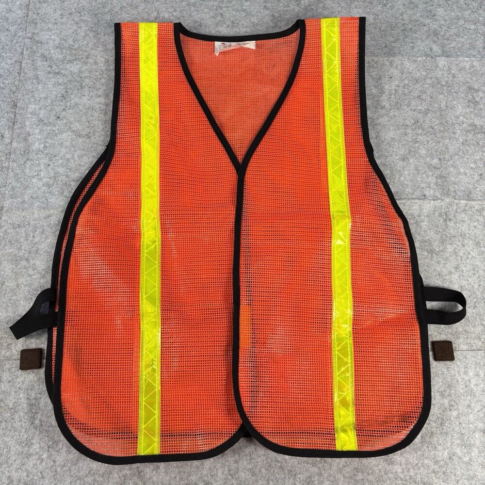 Vintage Inatronics Seattle Orange Mesh Reflective Safety Vest Workwear US